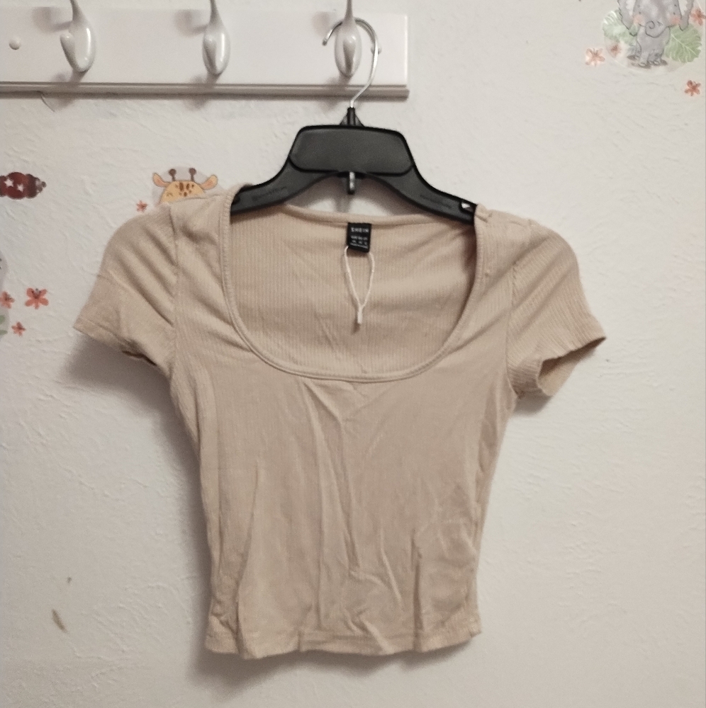 Ribbed Beige Top